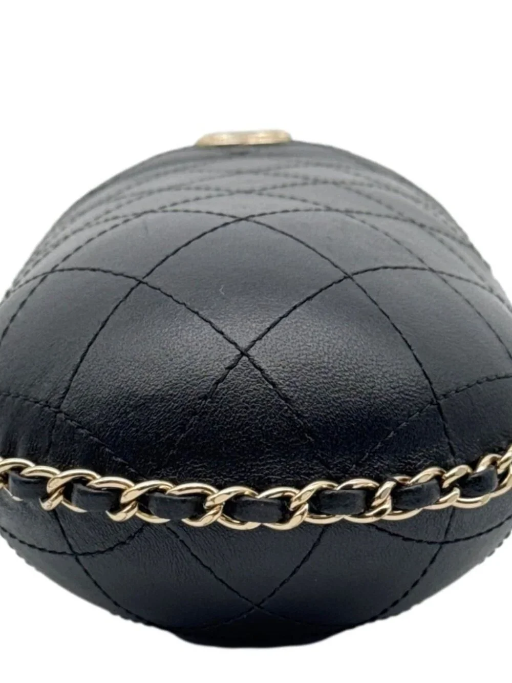 Chanel  Interlocking CC Logo Quilted Lambskin Leather Chain Around Phone Holder